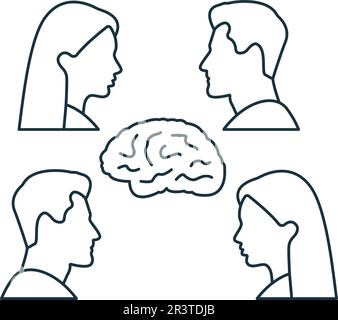 Brainstorming icon. Monochrome simple sign from collaboration collection. Brainstorming icon for logo, templates, web design and infographics. Stock Vector