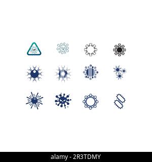 virus,coronavirus, Bacteria, Germs and Microbe isolated on white background. Vector Icon Illustration Stock Vector