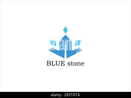 abstract blue stone logo vector template Stock Vector