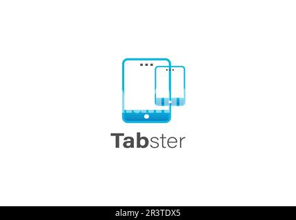 Digital technology logo template. Mobile phone and tablet vector design. Smart gadgets illustration Stock Vector