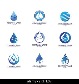 water wave logo design template Stock Vector