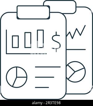 financial records icon, black vector sign with editable strokes ...