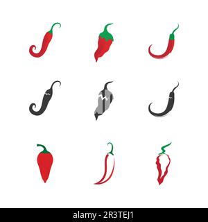 hot and chilli logo vector design illustration Stock Vector