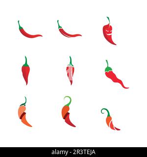 hot and chilli logo vector design illustration Stock Vector