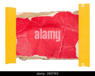 Cardboard label attached with a sticky tape Stock Photo