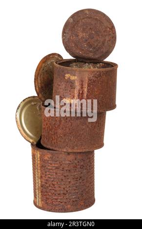 Rusty cans Stock Photo