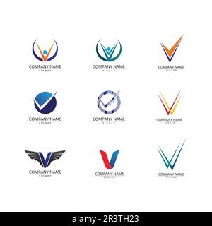 V Letter Logo Template vector icon illustration Stock Vector
