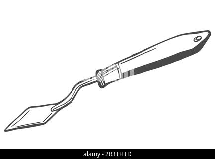palette knife doodle icon vector on white Stock Vector