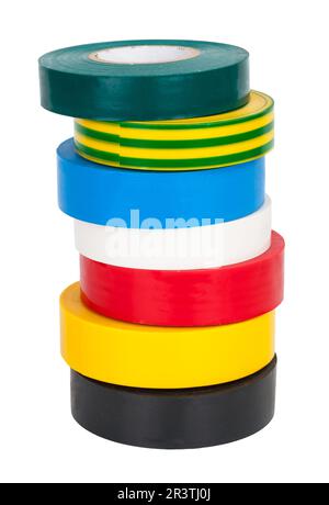 Multicolored insulating tapes roll Stock Photo