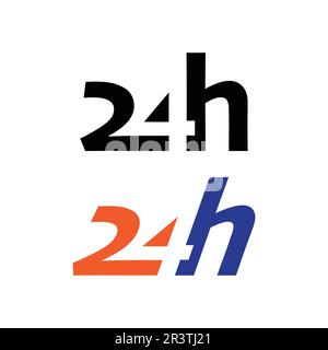 Twenty four hours numbers set Stock Vector