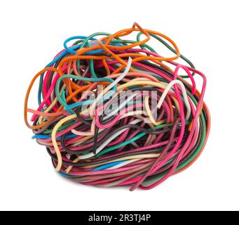 Tangled wire isolated on white Stock Photo