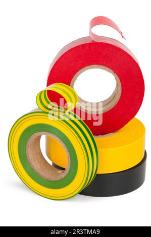 Multicolored insulating tapes roll Stock Photo