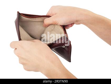 Wallet empty hands of homelessness holding open blank pocket poor people.  Unemployed man showing empty wallet. Close up hands of poor man open empty  purse. bankruptcy poor homeless. Stock Photo | Adobe