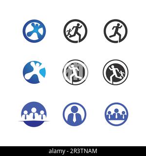 People Icon work group Vector  logo illustration design Stock Vector