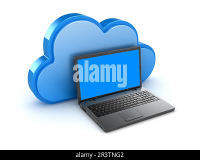 Cloud Computing with Laptop Stock Photo