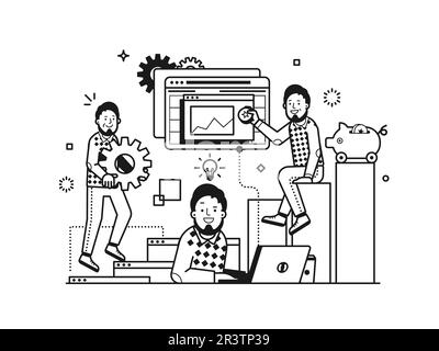 Work Management and Personal Career Develop Process Stock Vector