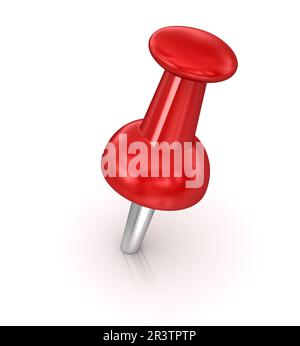 Red Push Pin Stock Photo