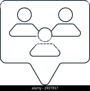 Following icon logo sign vector outline in black and white color Stock ...