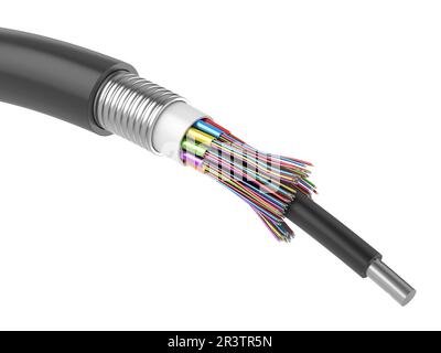 Fiber optical cable detail Stock Photo