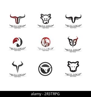 Bull horn logo and symbol template icons app Stock Vector