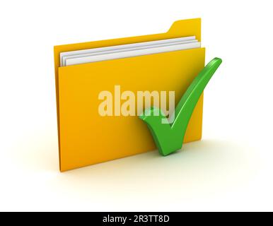Folder and Check Mark Stock Photo