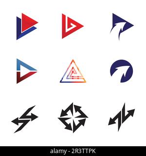 Arrow vector illustration icon Logo Template design Stock Vector