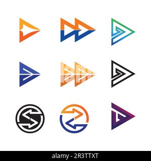 Arrow vector illustration icon Logo Template design Stock Vector