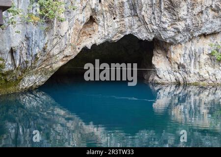 The Blagaj Dervish Tekke, located near Mostar, was established in the 15th century by the Bektashi order Stock Photo