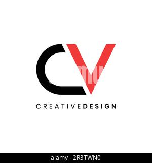 Creative modern elegant letter CV logo design vector Stock Vector