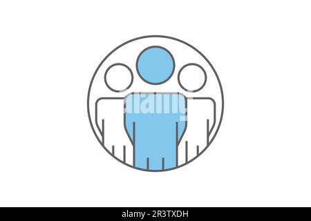 People icon. icon related to people connecting, group, team, community. Two tone icon style design. Simple vector design editable Stock Vector