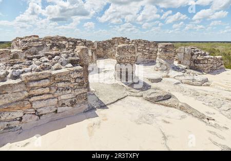 Mayapan, the last of the great Mayan cities, was built as a smaller copy of nearby Chichen Itza, also in Yucatan, Mexico Stock Photo