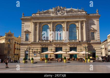 Opera Comedie, Opera House, Place de la Comedie, Montpellier, Herault, Languedoc-Roussillon, Opera national de Montpellier, France Stock Photo