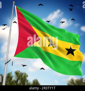 Flag of Sao Tome and Principe Stock Photo