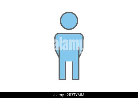 Man icon. Two tone icon style design. Simple vector design editable Stock Vector
