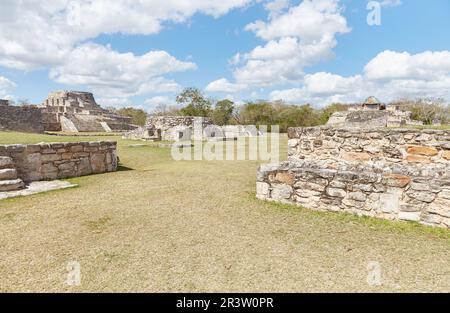 Mayapan, the last of the great Mayan cities, was built as a smaller copy of nearby Chichen Itza, also in Yucatan, Mexico Stock Photo