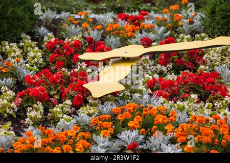 Flower clock in Wernigerode Stock Photo