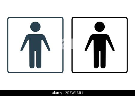 Man icon. Solid icon style design. Simple vector design editable Stock Vector