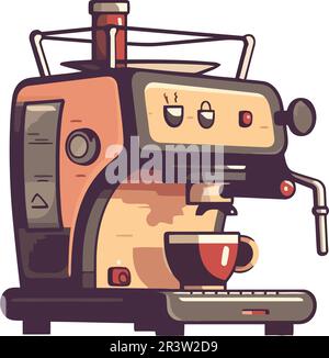 Old-fashioned coffee maker with metal machinery Vector Image