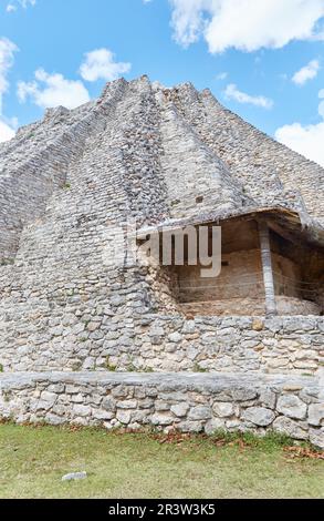 Mayapan, the last of the great Mayan cities, was built as a smaller copy of nearby Chichen Itza, also in Yucatan, Mexico Stock Photo