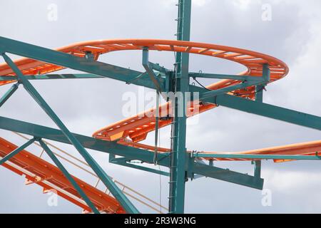 Steel frame of a roller coaster at the Bremer Osterwiese Bremen