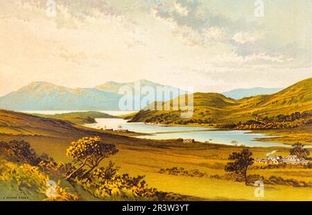 Loch Fad, Isle of Bute, Inner Hebrides, loch, nature, landscape, building, tranquillity, solitude, holiday, Highlands, colour historical illustration Stock Photo