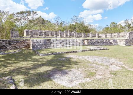 Mayapan, the last of the great Mayan cities, was built as a smaller copy of nearby Chichen Itza, also in Yucatan, Mexico Stock Photo