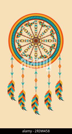 apache hanging decoration vector graphic with arizona view Stock Vector