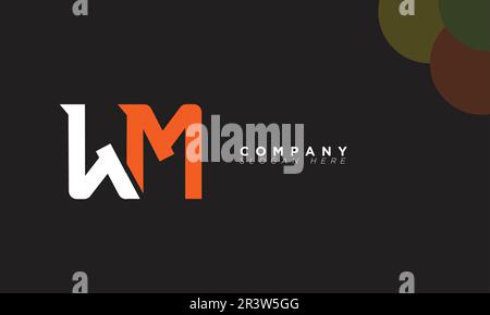 WM Alphabet letters Initials Monogram logo Stock Vector