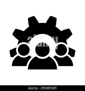Teamwork management icon in flat. Business team. Stock Vector