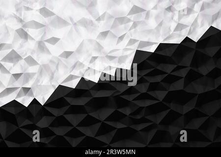 white and black abstract background. Crupled paper effect Stock Photo