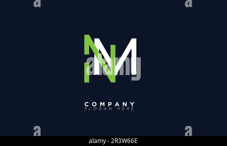 NM Alphabet letters Initials Monogram logo Stock Vector