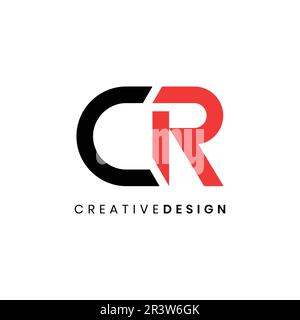 Creative geometric letter CR logo design vector illustration Stock Vector