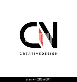 Geometric simple letter CN logo design vector illustration Stock Vector