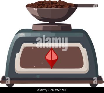 Modern illustration of a coffee seeds in a balance Stock Vector